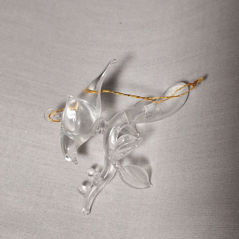 Glass Partridge In A Pear Tree Glass Hanging Bird Ornament